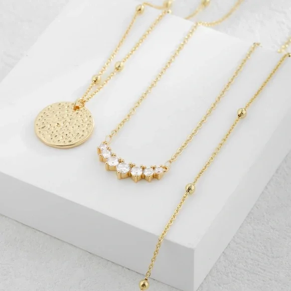 NEW 14K Gold plated Elegant Gold Layered Necklace